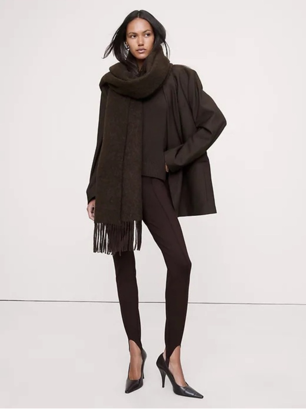 NWT! Banana Republic Ganache Brown Everywhere Ponte Stirrup Leggings Pants - XL